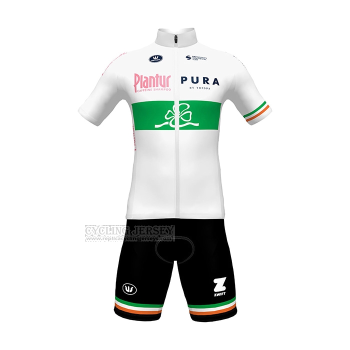 2022 Cycling Jersey Plantur Pura White Short Sleeve and Bib Short